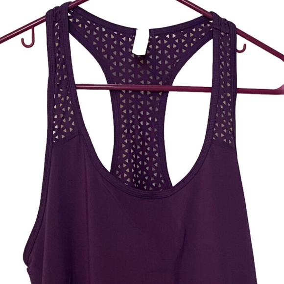Ideology Perforated Performance Racerback Tank - Purple - M - Picture 1 of 2